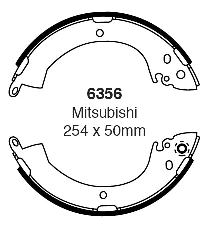 EBC Bremsbacken Hinterachse 6356  für Mitsubishi L 300 (2) 2.5 D (51kw/ 69PS) Baujahr: 11/86- mit HSN TSN: 7107 512