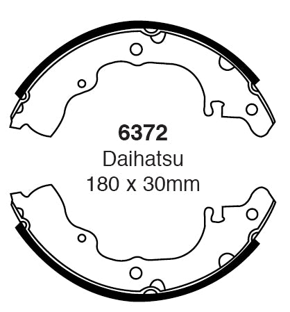 EBC Bremsbacken Hinterachse 6372  für Daihatsu Charade 2 1.0 Turbo (50kw/ 68PS) Baujahr: 10/83-03/87 mit HSN TSN: 7111 310