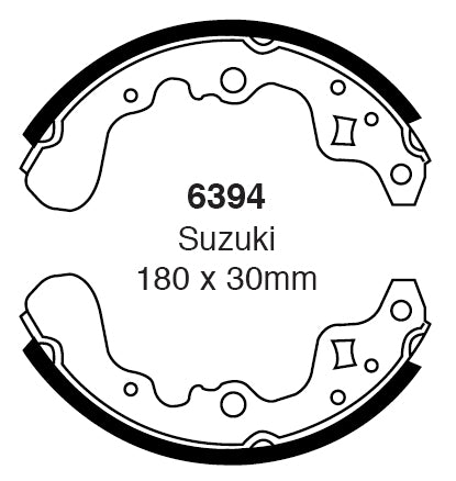EBC Bremsbacken Hinterachse 6394  für Suzuki Swift 1 1.0 (37kw/ 50PS) Baujahr: 10/83-03/89 mit HSN TSN: 7102 307