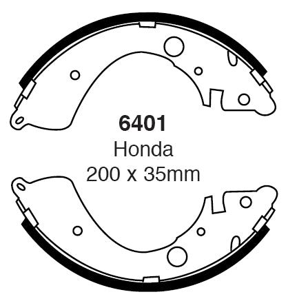 EBC Bremsbacken Hinterachse 6401  für Honda Civic 7 1.3iMA (61kw/ 83PS) Baujahr: 01/04-09/05 mit HSN TSN: 7100 544
