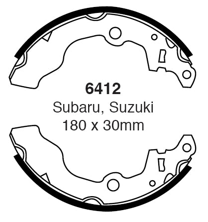 EBC Bremsbacken Hinterachse 6412  für Suzuki Alto 1 0.8 (29kw/ 39PS) Baujahr: 06/82-12/85 mit HSN TSN: 7102 301