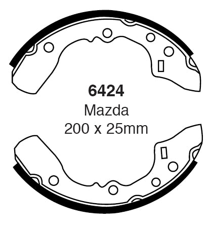 EBC Bremsbacken Hinterachse 6424  für Mazda 323 (2) 45352 (44kw/ 60PS) Baujahr: 11/80-10/85 mit HSN TSN: 7118 305