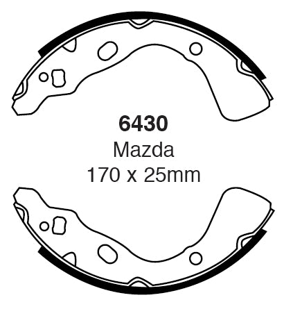 EBC Bremsbacken Hinterachse 6430  für Mazda 121 (1) 45292 (42kw/ 57PS) Baujahr: 10/87-10/90 mit HSN TSN: 7118 382