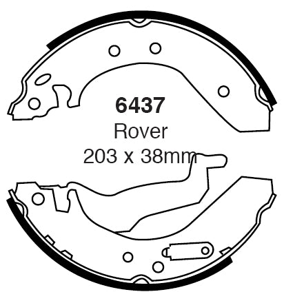EBC Bremsbacken Hinterachse 6437  für Honda Civic 6 1.4i (66kw/ 90PS) Baujahr: 09/94-01/97 mit HSN TSN: 2131 306