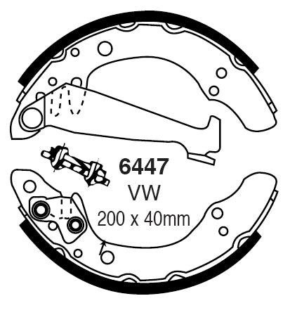 EBC Bremsbacken Hinterachse 6447  für VW Passat 2 45536 (85kw/ 115PS) Baujahr: 01/81-07/83 mit HSN TSN: 0600 550