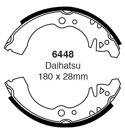 EBC Bremsbacken Hinterachse 6448  für Daihatsu Charade 4 1.3 16V (55kw/ 75PS) Baujahr: 05/96-11/99 mit HSN TSN: 7111 351