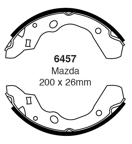 EBC Bremsbacken Hinterachse 6457  für Mazda 323 C (4) 45444 (62kw/ 84PS) Baujahr: 09/89-06/91 mit HSN TSN: 7118 401