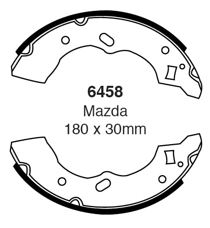 EBC Bremsbacken Hinterachse 6458  für Mazda 121 (2) 1.3 16V (39kw/ 53PS) Baujahr: 11/90-03/96 mit HSN TSN: 7118 423