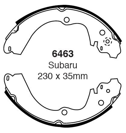 EBC Bremsbacken Hinterachse 6463  für Subaru Legacy 1 2.0 , 2000 4WD (85kw/ 116PS) Baujahr: 08/91-07/94 mit HSN TSN: 7106 340