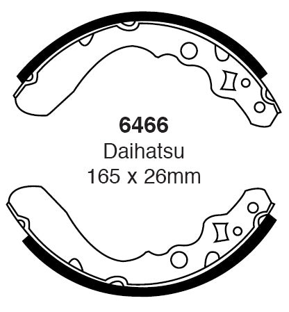 EBC Bremsbacken Hinterachse 6466  für Daihatsu Move 0.8 (31kw/ 42PS) Baujahr: 10/96- mit HSN TSN: 7111 355