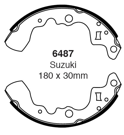 EBC Bremsbacken Hinterachse 6487  für Subaru Justy 2 1.3 GX 4x4 (50kw/ 68PS) Baujahr: 10/95-11/03 mit HSN TSN: 8306 305