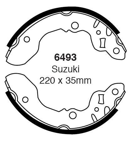 EBC Bremsbacken Hinterachse 6493  für Suzuki X-90 1.6i 16V (71kw/ 97PS) Baujahr: 09/95-12/97 mit HSN TSN: 7102 352