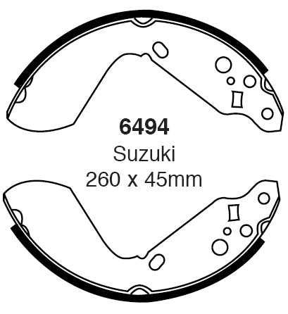 EBC Bremsbacken Hinterachse 6494  für Suzuki Vitara 1.9 D (50kw/ 68PS) Baujahr: 01/95-03/98 mit HSN TSN: 7612 307