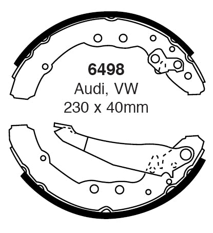 EBC Bremsbacken Hinterachse 6498  für Audi 80 45445 (110kw/ 150PS) Baujahr: 07/92-12/94 mit HSN TSN: 0588 562