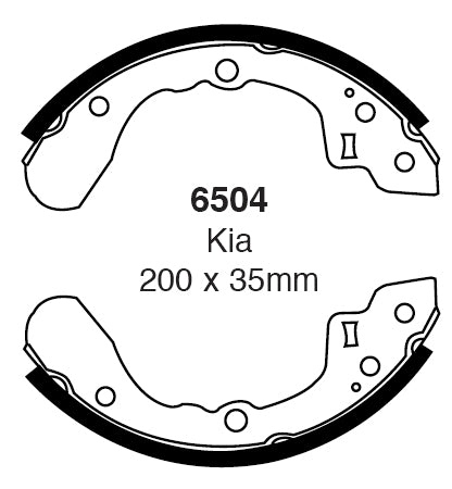 EBC Bremsbacken Hinterachse 6504  für Kia Sorento 1 3.3 V6 (182kw/ 248PS) Baujahr: 11/07- mit HSN TSN: 8253 ABT