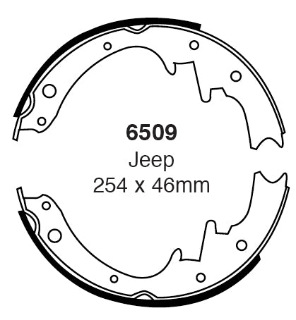 EBC Bremsbacken Hinterachse 6509  für Jeep Cherokee 1 2.1 D 4x4 (59kw/ 80PS) Baujahr: 10/86-09/92