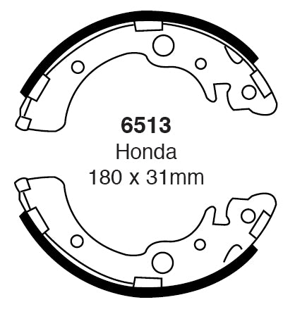 EBC Bremsbacken Hinterachse 6513  für Honda Civic 5 1.3 16V (55kw/ 75PS) Baujahr: 10/91-11/95 mit HSN TSN: 7100 480