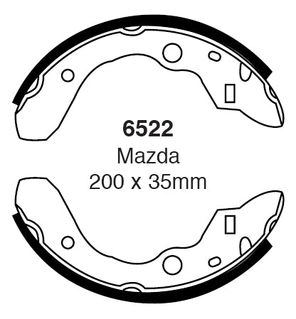 EBC Bremsbacken Hinterachse 6522  für Mazda 323 F (5) 1.5 16V (65kw/ 88PS) Baujahr: 07/94-09/98 mit HSN TSN: 7118 460