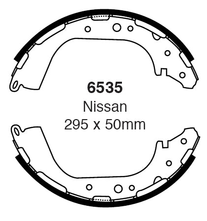 EBC Bremsbacken Hinterachse 6535  für Nissan Pick up 3 2.4i 4WD (88kw/ 120PS) Baujahr: 04- mit HSN TSN: 7105 524