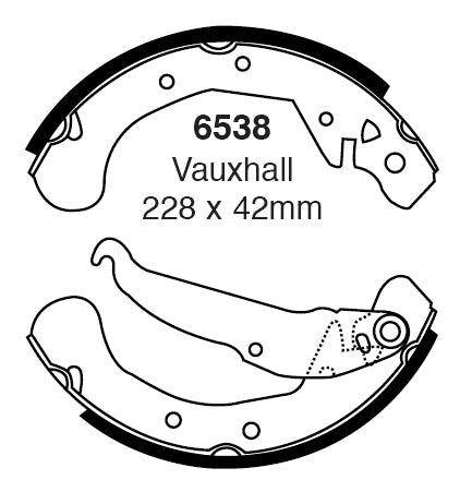 EBC Bremsbacken Hinterachse 6538  für Opel Zafira A 1.8 16V (85kw/ 116PS) Baujahr: 04/99-09/00 mit HSN TSN: 0035 374
