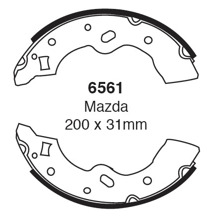 EBC Bremsbacken Hinterachse 6561  für Mazda Demio 1.5 16V (55kw/ 75PS) Baujahr: 04/00-12/02 mit HSN TSN: 7118 220