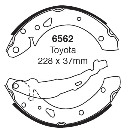 EBC Bremsbacken Hinterachse 6562  für Toyota Avensis 1 1.6 VVT-i (81kw/ 110PS) Baujahr: 10/00-02/03 mit HSN TSN: 5048 028