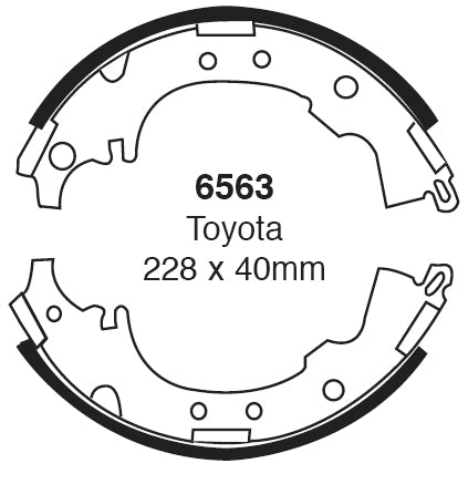 EBC Bremsbacken Hinterachse 6563  für Toyota Picnic 2.2 D (66kw/ 90PS) Baujahr: 08/97-12/01 mit HSN TSN: 5013 380