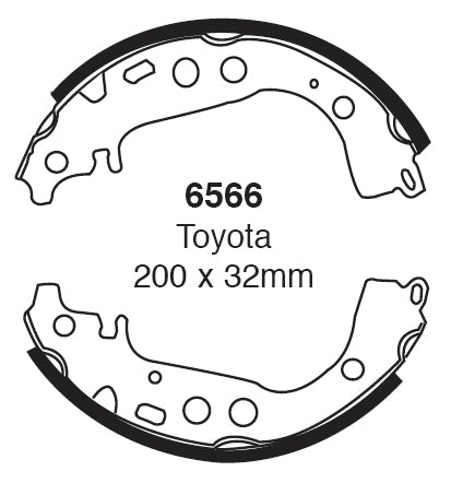 EBC Bremsbacken Hinterachse 6566  für Toyota Yaris 1 1.5 VVT-i TS (78kw/ 106PS) Baujahr: 04/01-09/05 mit HSN TSN: 5013 449