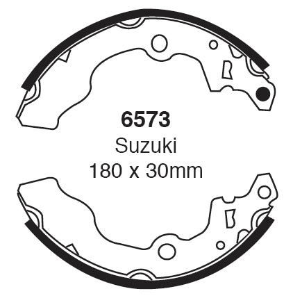 EBC Bremsbacken Hinterachse 6573  für Suzuki Alto 3 1.0 (39kw/ 53PS) Baujahr: 09/94-06/02 mit HSN TSN: 8352 302