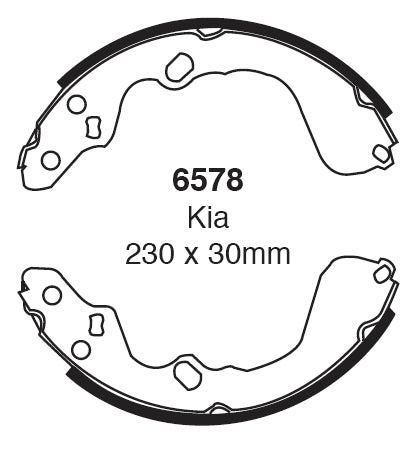 EBC Bremsbacken Hinterachse 6578  für Kia Clarus 1.8i 16V (85kw/ 116PS) Baujahr: 07/96- mit HSN TSN: 8253 306