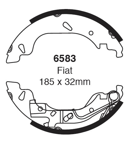 EBC Bremsbacken Hinterachse 6583  für Fiat Punto 2 1.2 60 (44kw/ 60PS) Baujahr: 09/99- mit HSN TSN: 4136 405