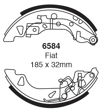 EBC Bremsbacken Hinterachse 6584  für Fiat Punto 2 1.2 60 (44kw/ 60PS) Baujahr: 09/99- mit HSN TSN: 4136 AMZ