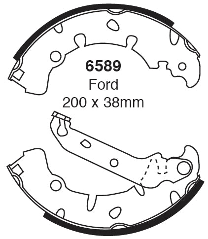 EBC Bremsbacken Hinterachse 6589  für Ford Fiesta 4 1.6 16V Sport (76kw/ 103PS) Baujahr: 02/00-01/02 mit HSN TSN: 8566 396