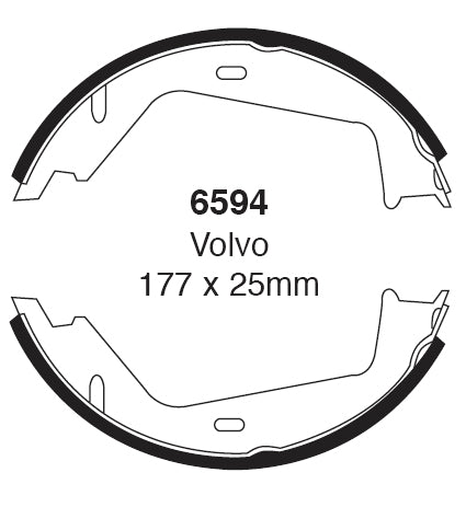 EBC Handbremsbacken  6594  für Volvo V70 (3) 2.0 (107kw/ 145PS) Baujahr: 10/07- mit HSN TSN: 9101 AMK