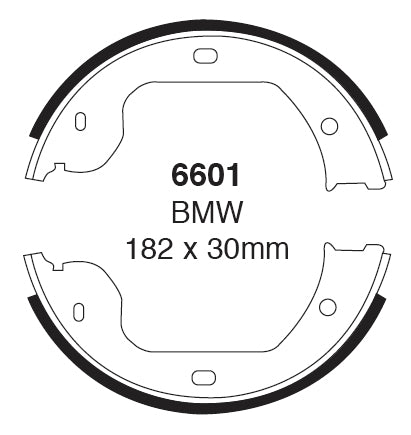 EBC Handbremsbacken  6601  für VW Transporter T5 3.2 V6 (173kw/ 235PS) Baujahr: 08/03- mit HSN TSN: 0603 AFN