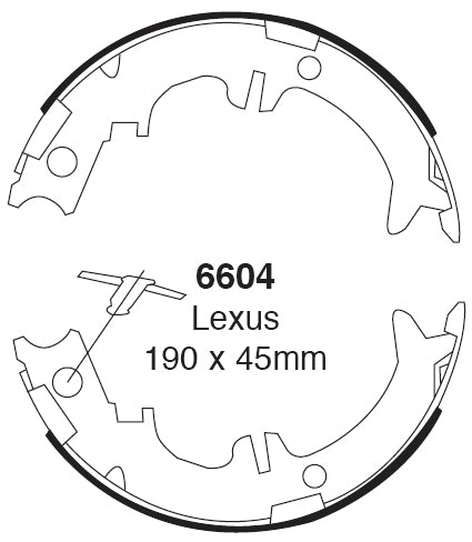 EBC Handbremsbacken  6604  für Lexus LS (3) 430 , 4.3 (207kw/ 282PS) Baujahr: 10/00-08/06 mit HSN TSN: 5048 047
