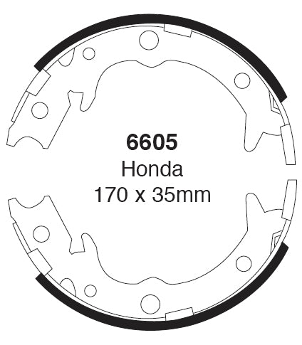 EBC Bremsbacken Hinterachse 6605  für Honda Legend 3 3.5i 24V (151kw/ 205PS) Baujahr: 02/96- mit HSN TSN: 7100 505