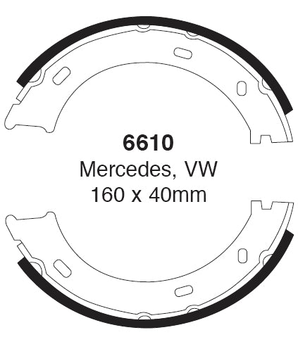 EBC Handbremsbacken  6610  für Mercedes-Benz G-Klasse G 500 (218kw/ 296PS) Baujahr: 04/98- mit HSN TSN: 1313 AIT