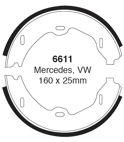 EBC Handbremsbacken  6611  für Mercedes-Benz S-Klasse S 400 CDI (184kw/ 250PS) Baujahr: 06/00-08/05 mit HSN TSN: 0710 482