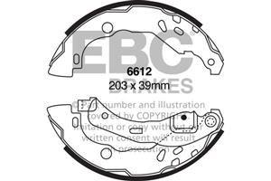 EBC Bremsbacken Hinterachse 6612  für Renault Clio 2 45323 (43kw/ 58PS) Baujahr: 09/98- mit HSN TSN: 3004 566