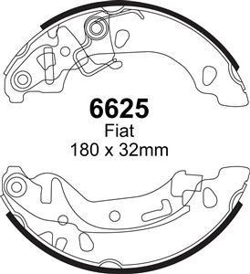 EBC Bremsbacken Hinterachse 6625  für Fiat Panda 2 45323 (44kw/ 60PS) Baujahr: 09/03- mit HSN TSN: 4136 ADX