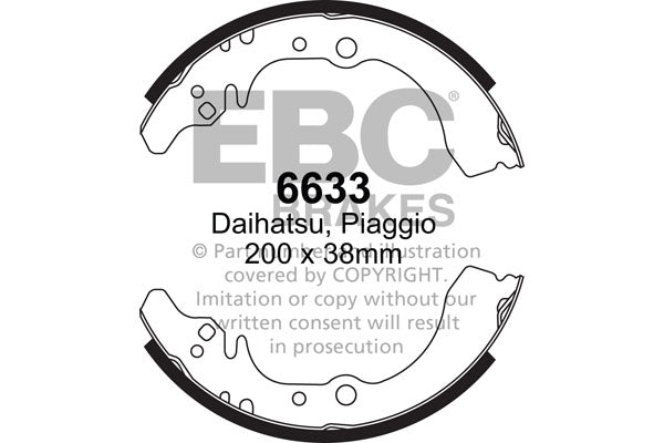 EBC Handbremsbacken  6633  für Daihatsu Gran Move 1.6 16V (67kw/ 91PS) Baujahr: 05/98- mit HSN TSN: 7111 364