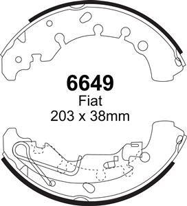 EBC Bremsbacken Hinterachse 6649  für Fiat Grande Punto 45323 (51kw/ 69PS) Baujahr: 09/10- mit HSN TSN: 4136 ARC