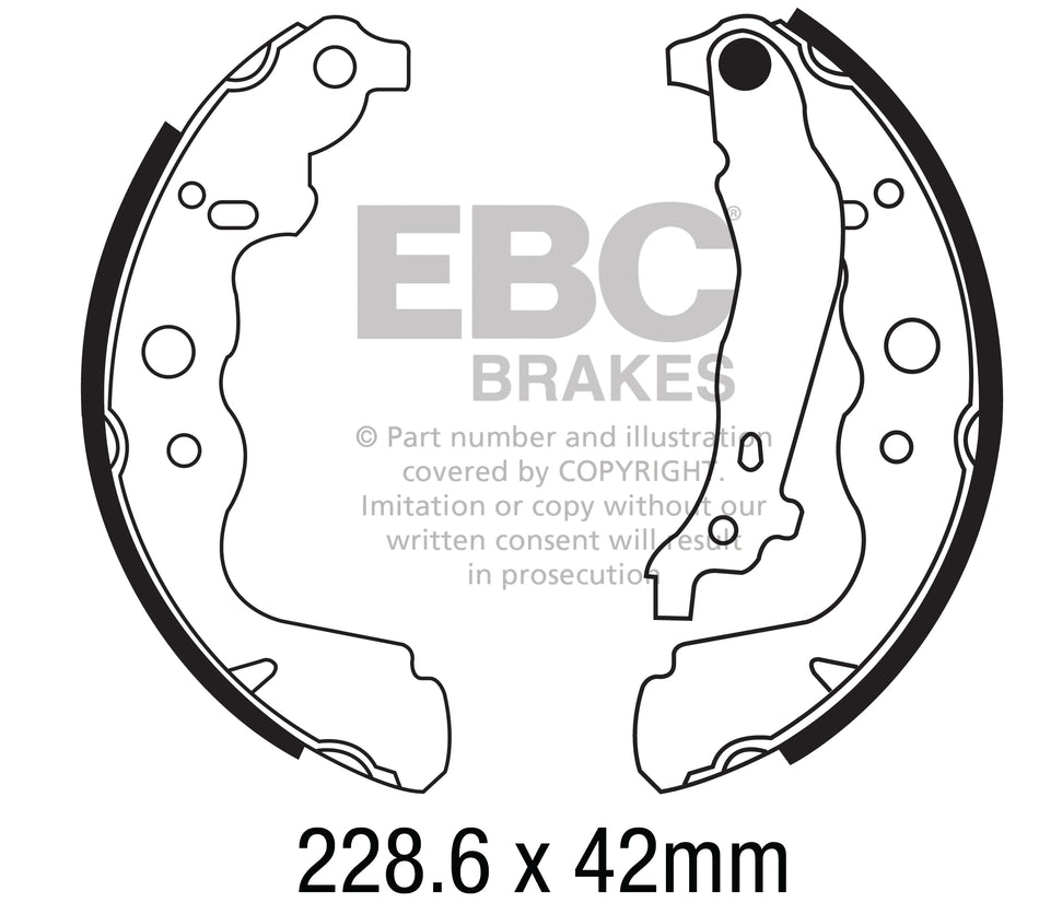 EBC Handbremsbacken  6699  für Dacia Logan MCV 1.5 dCi (KS0K) (50kw/ 68PS) Baujahr: 02/07- mit HSN TSN: 8212 AAF