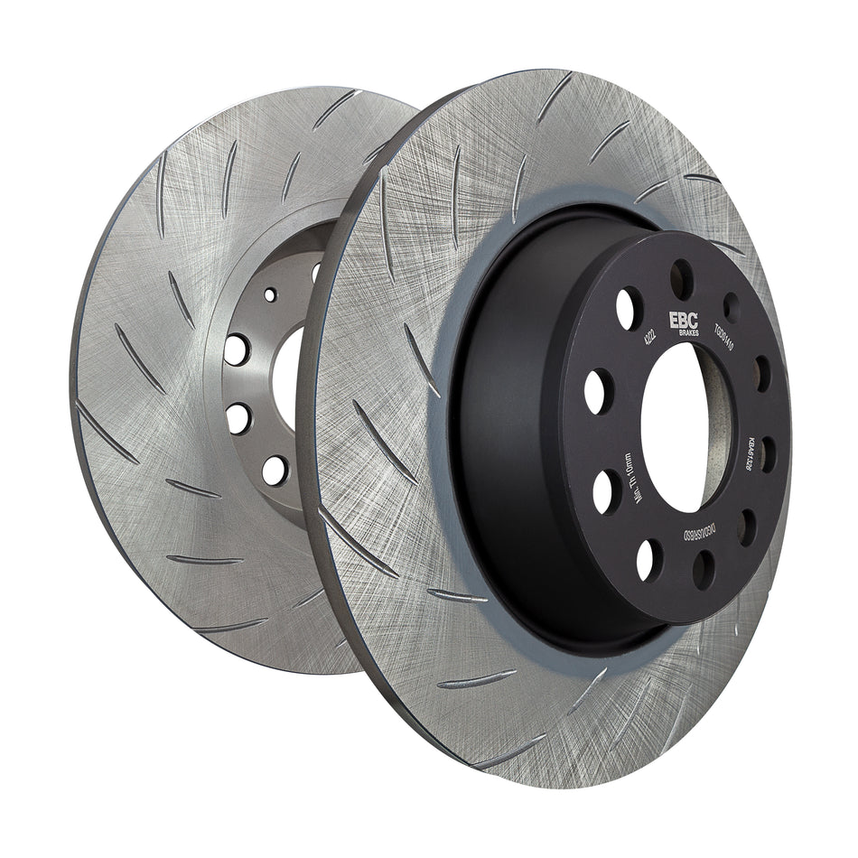 EBC Racing Swept Groove Disc Sportbremsscheibe Hinterachse SG2031  für Ford Focus 3 2.3 RS (257kw/ 350PS) Baujahr: 07/15- mit HSN TSN: 8566 BMS